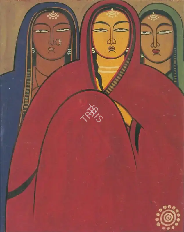 Roy, Jamini (Artist). Three Sisters, n.d. | Painting