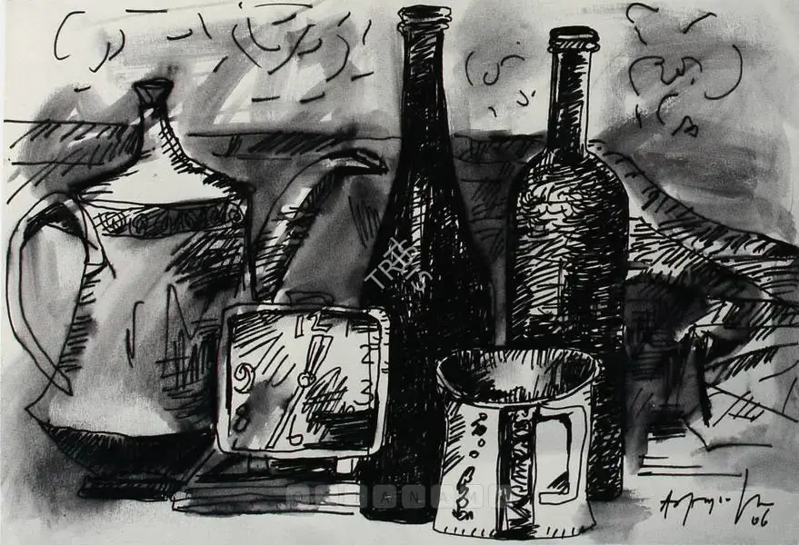 Adimoolam, K.M. (Artist). Still Life With Clock, 2006 | Painting