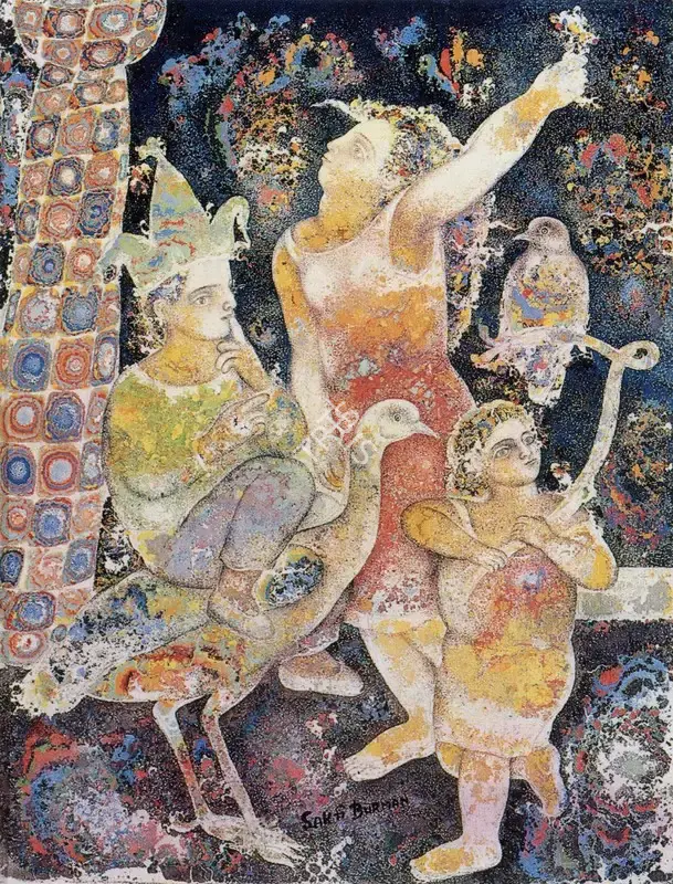 Burman, Sakti (Artist). Maya Holding a Bird, n.d. | Painting