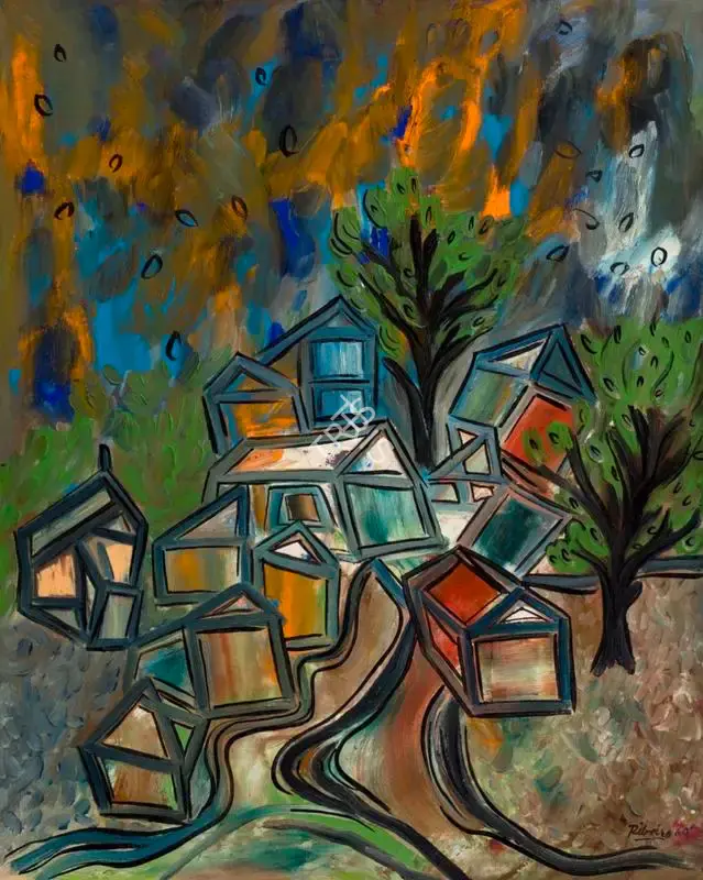 Ribeiro, Lance (Artist). Green Landscape. Oil on canvas, 1960 | Painting | FineArts | 00595820