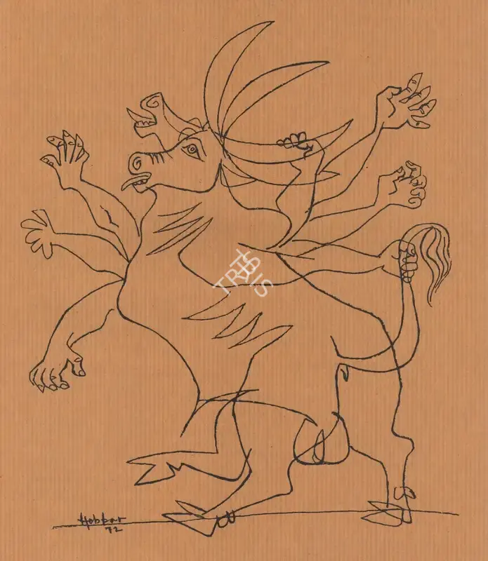 Hebbar, K.K. (Artist). Untitled. 1972 | Marg, September 1972 | Drawing | FineArts | 00674511