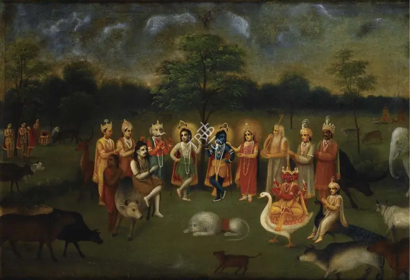 Bengal School (Artist). Yashodhara and Krishna. Oil on canvas, early 20th century | Painting | FineArts | 00897736