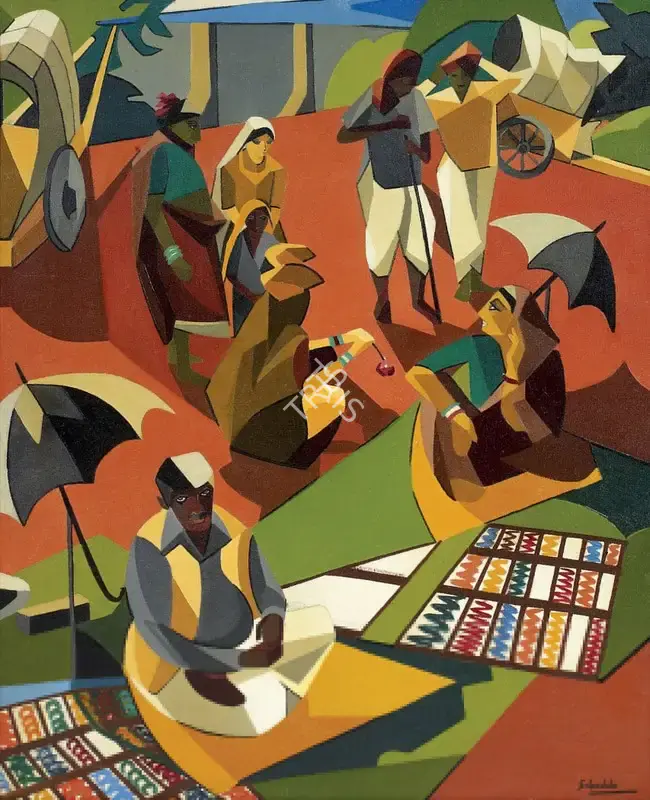 Sabavala, Jehangir (Artist). The Bangle Sellers, 1954 | Painting