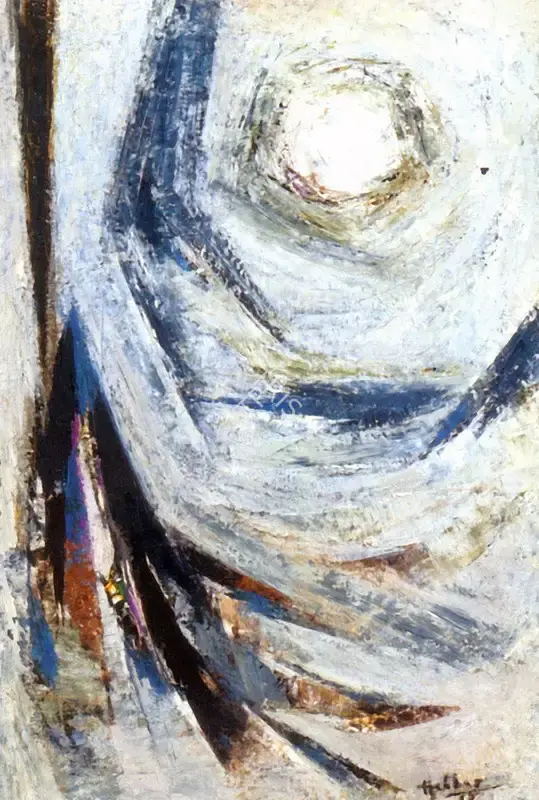 Hebbar, K.K. (Artist). Into Space. Oil on canvas, 1965 | Painting | FineArts | 00372989