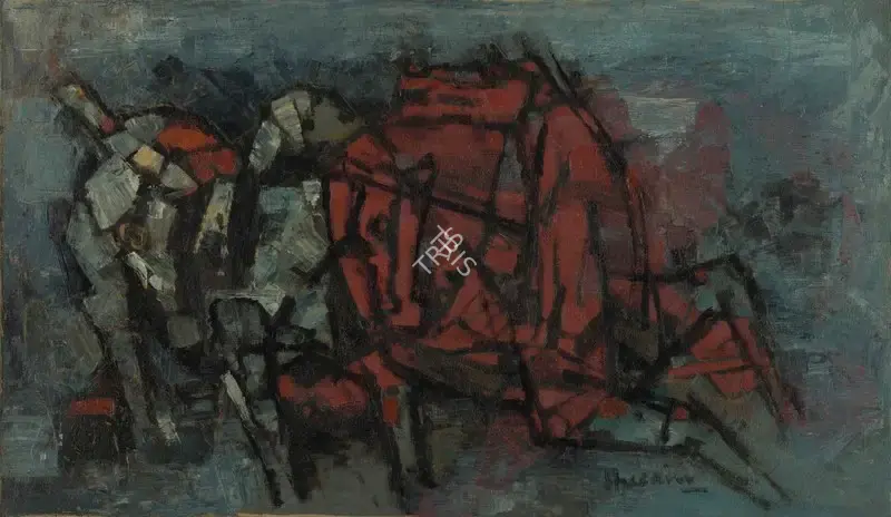 Husain, M.F. (Artist). Untitled (Horses), c.1970s | Painting