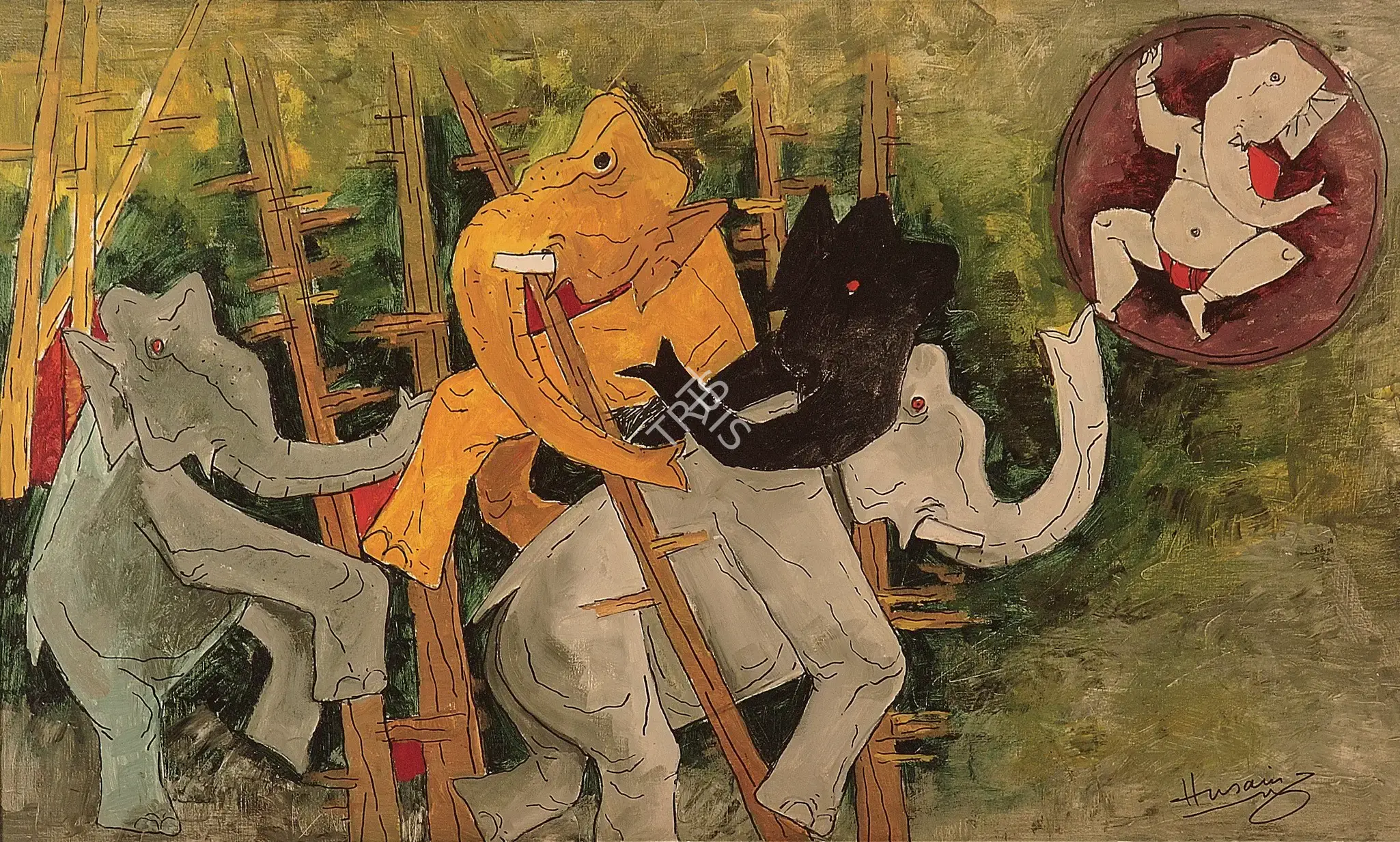 Husain, M.F. (Artist). Untitled, late 1980s | Painting