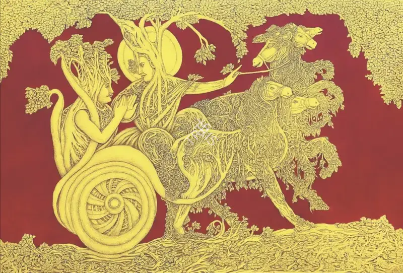 Sansanwal, Ompal (Artist). Untitled. Acrylic, pen and ink on canvas, n.d. | Painting | FineArts | 00603288
