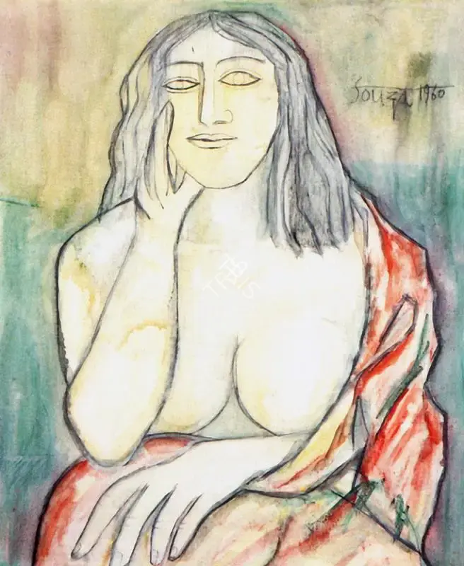 Souza, F.N. (Artist). Model Resting, 1960 | Painting