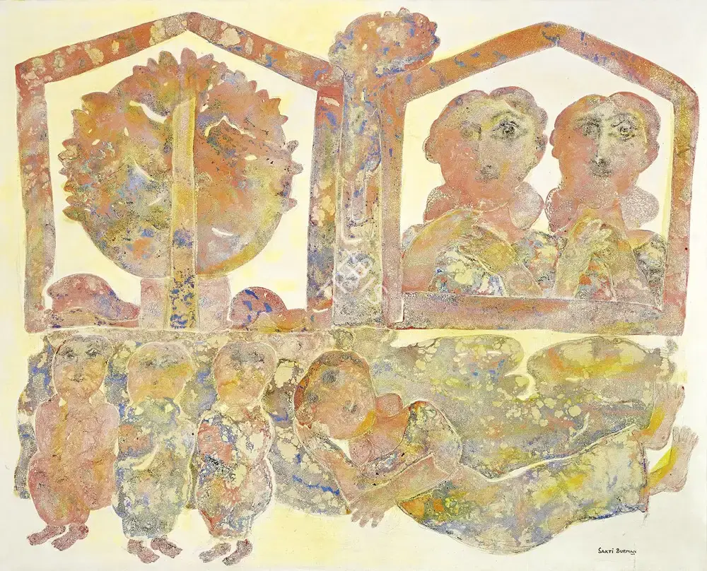 Burman, Sakti (Artist). Dream. Oil & acrylic on canvas, c.1960 | Painting | FineArts | 00419091