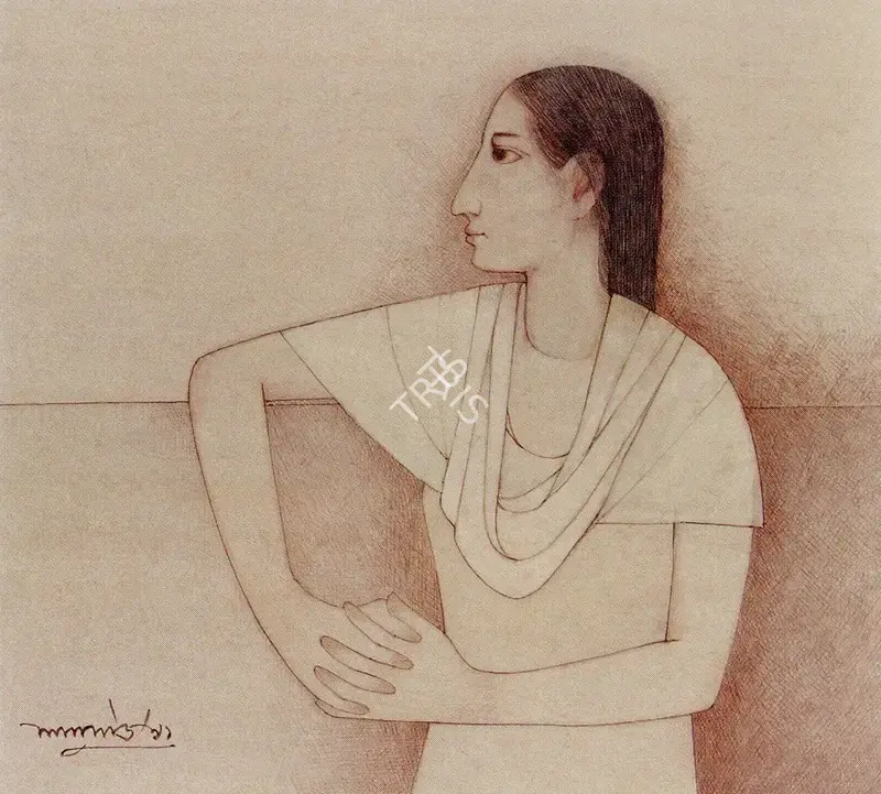 Shaw, Lalu Prasad (Artist). Woman. Gouache on brown card, n.d. | Painting  | 00876648