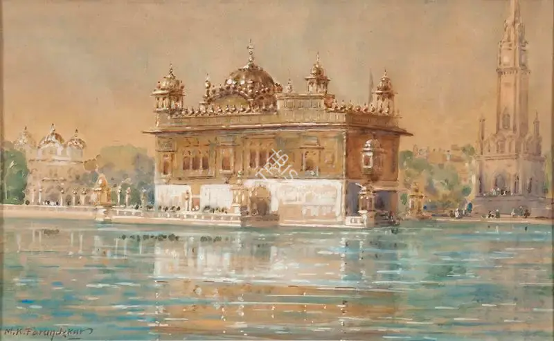 Parandekar, M.K. (Artist). Untitled (Golden Temple, Amritsar). Watercolour on paper, n.d. | Painting  | 00867555
