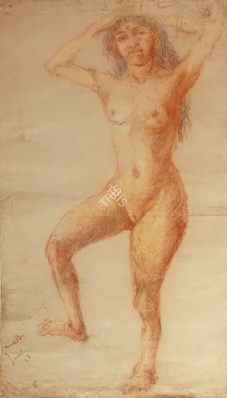 Dey, Mukul (Artist). Nude, 1966 | Painting