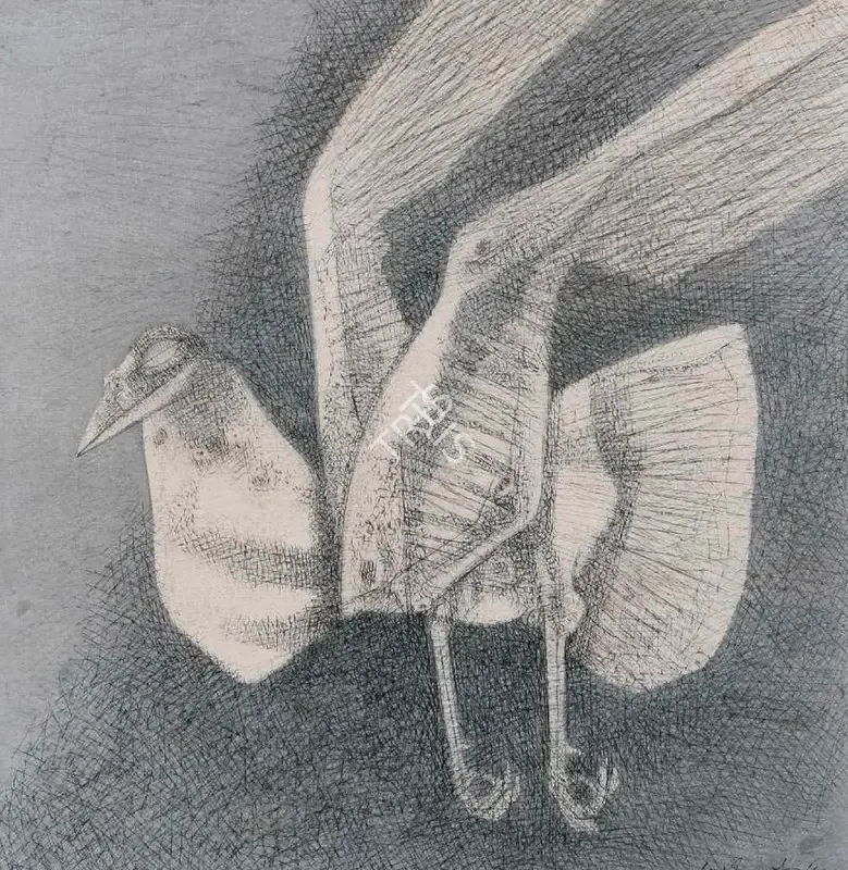 Pyne, Ganesh (Artist). Untitled (Bird), 1981 | Drawing