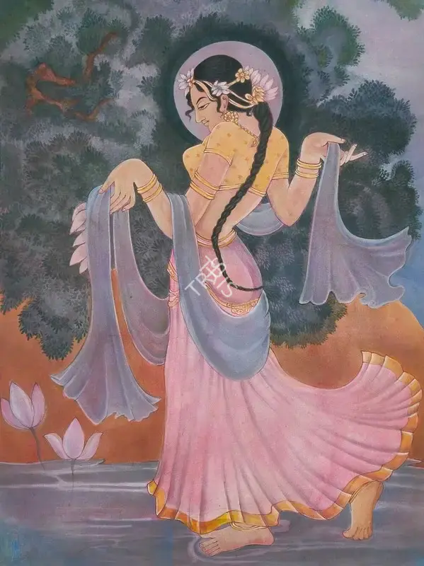 Vijaiwargiya, Ramgopal (Artist). Youth in Night. Watercolour on paper, c.1940s | Painting | FineArts | 00356935