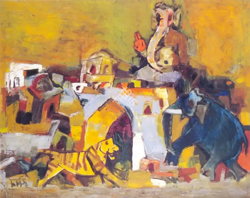 Husain, M.F. (Artist). Ganesha Darwaza, 1964 | Painting