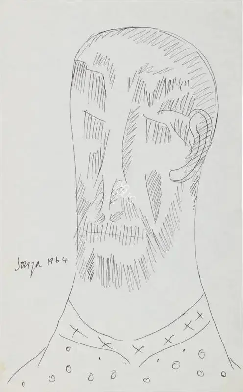 Souza, F.N. (Artist). Untitled (Bearded man), 1964 | Painting