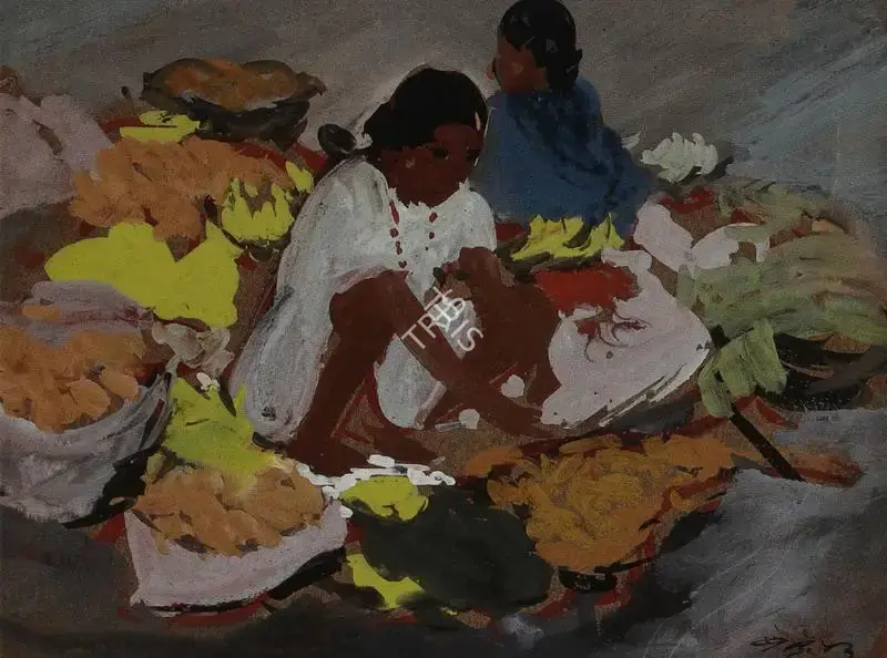 Bendre, N.S. (Artist). Untitled (Vegetable Sellers), n.d. | Painting