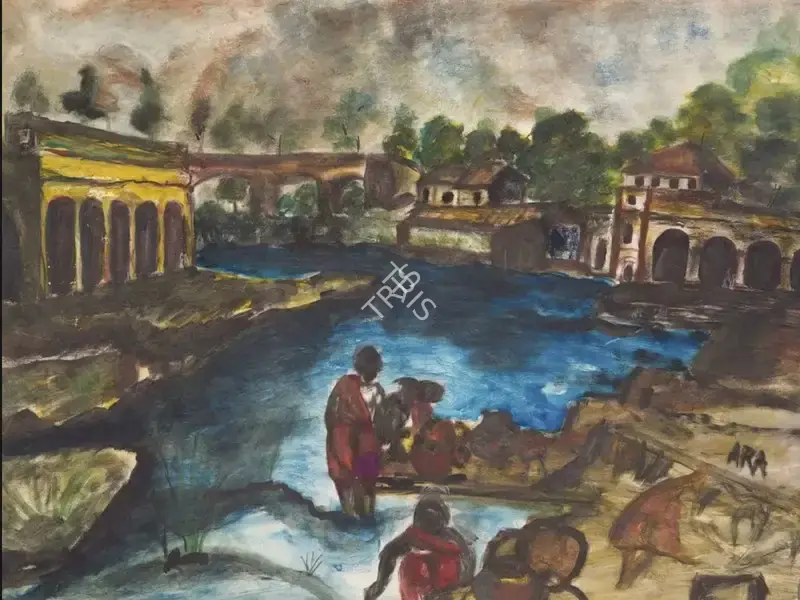 Ara, K.H. (Artist). Untitled (Bathers), circa 1960 | Painting