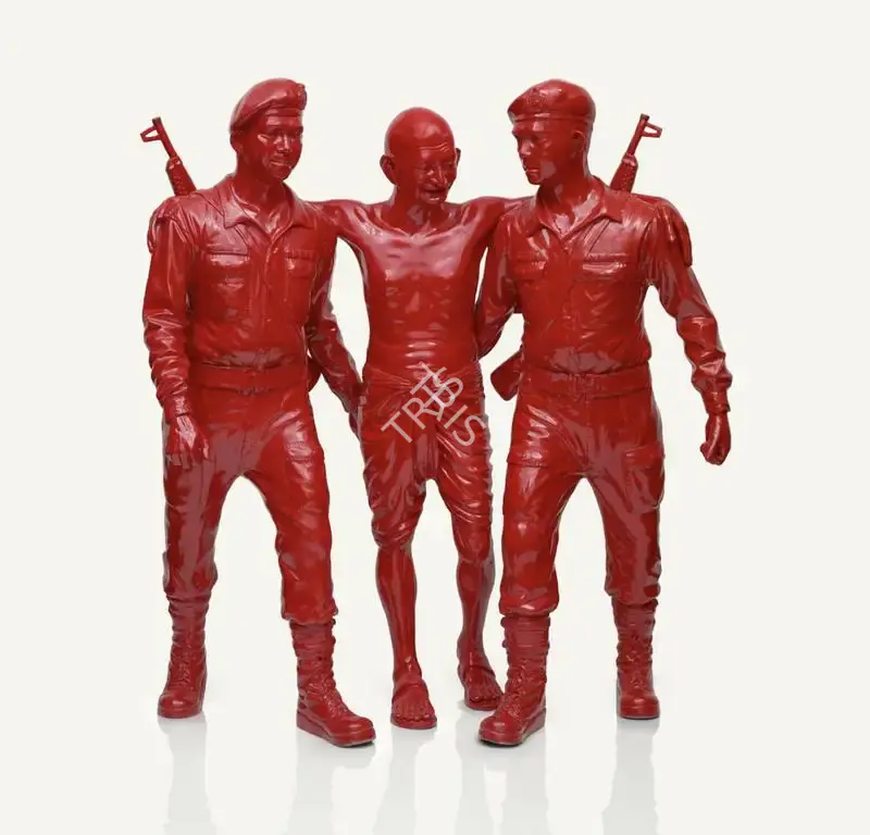 Roy, Debanjan (Artist). India Shining VIII (Gandhi Suported by Two). Acrylic on fibreglass, 2009 | Sculpture | FineArts | 00339627