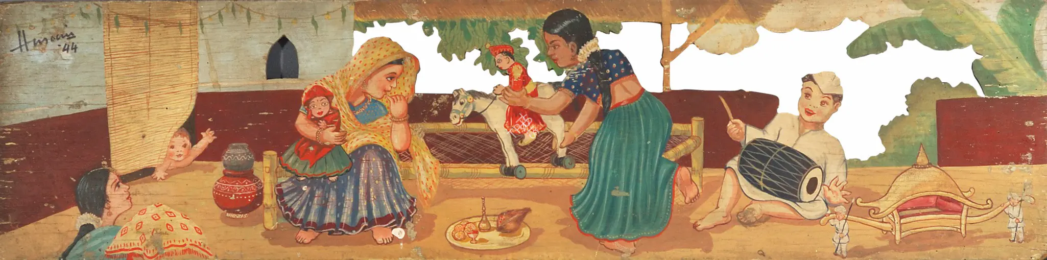 Husain, M.F. (Artist). Nursey Furniture Design Series. Oil on wood, 1944 | Painting | FineArts | 00899162