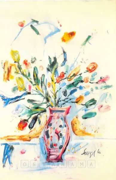 Souza, F.N. (Artist). Still Life Of A Vase Of Flowers. Oil on canvas, 1964 | Painting | FineArts | 00374343
