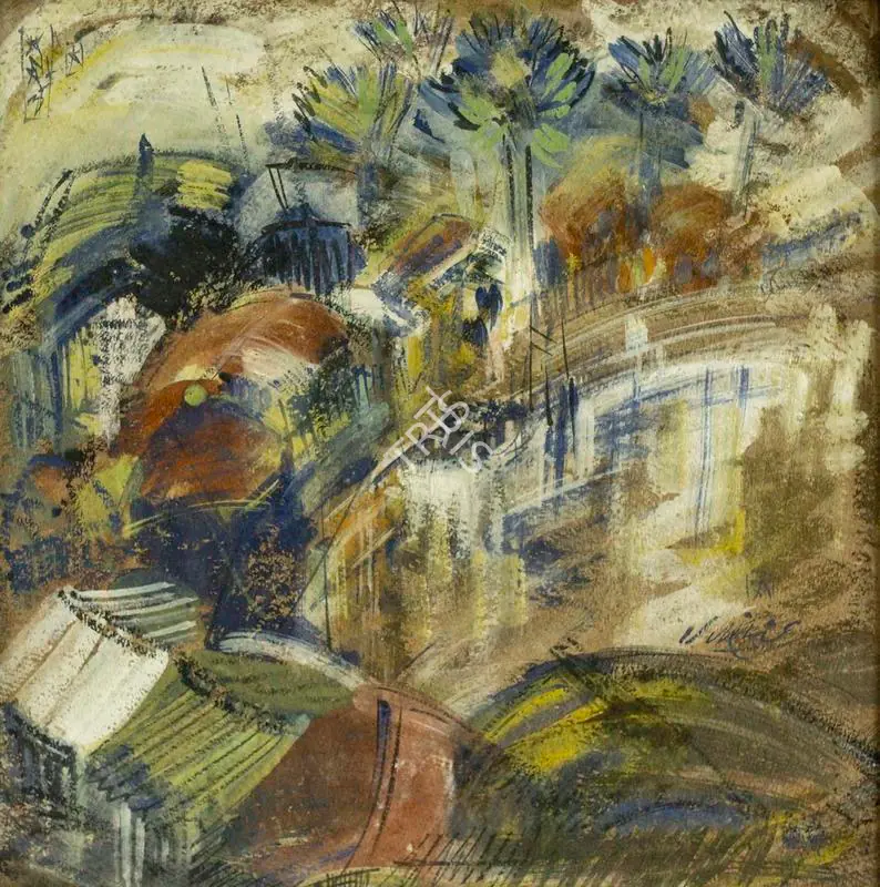 Biswas, Nikhil (Artist). Landscape, n.d. | Painting