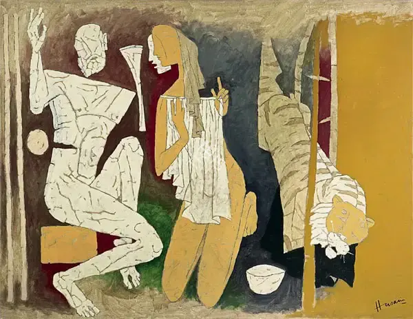 Husain, M.F. (Artist). Civilization - Tiger. Oil on canvas, 1991-1997 | Painting | FineArts | 00645350