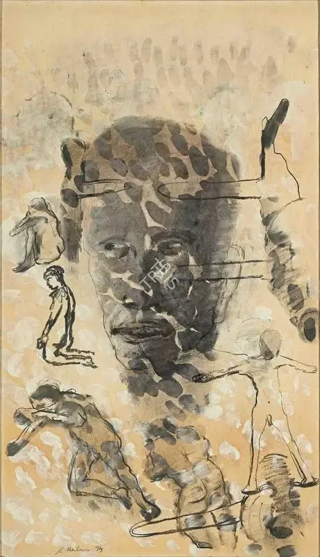 Malani, Nalini (Artist). Untitled. Mixed media on paper, 1994 | Painting | FineArts | 00418510