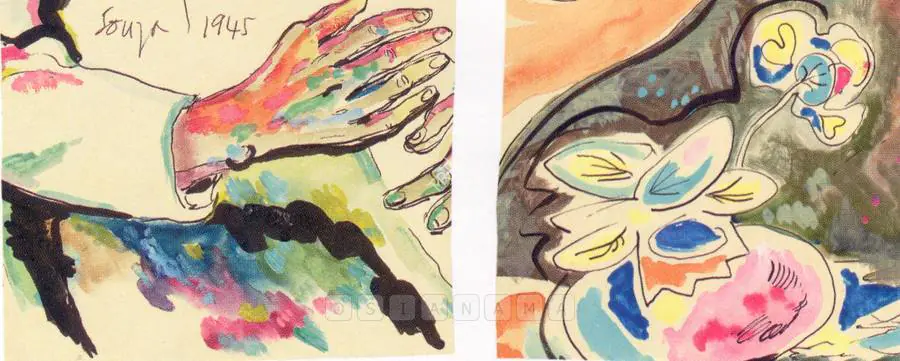 Souza, F.N. (Artist). Untitled (Hand Study). Ink, watercolour and gouache on card, 1945 | Painting | FineArts | 00755495