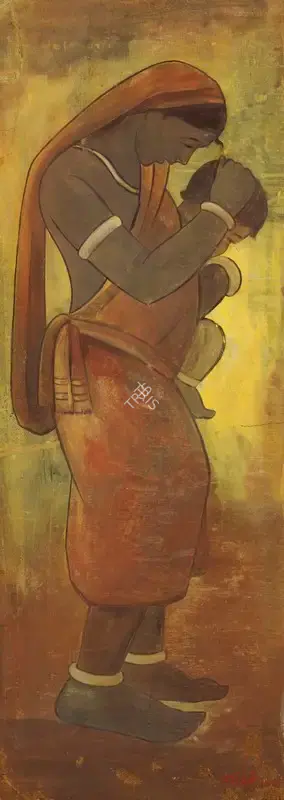 Roy, Jamini (Artist). Untitled (Mother and Child), n.d. | Painting