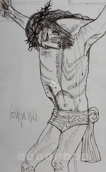 Souza, F.N. (Artist). Christ On The Cross, 1961 | Drawing