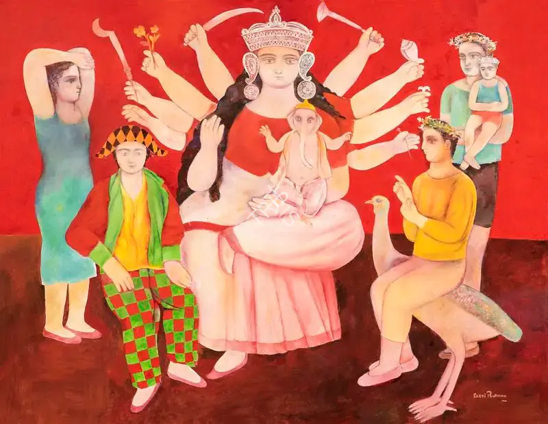 Burman, Sakti (Artist). Maa Durga, 2016 | Painting