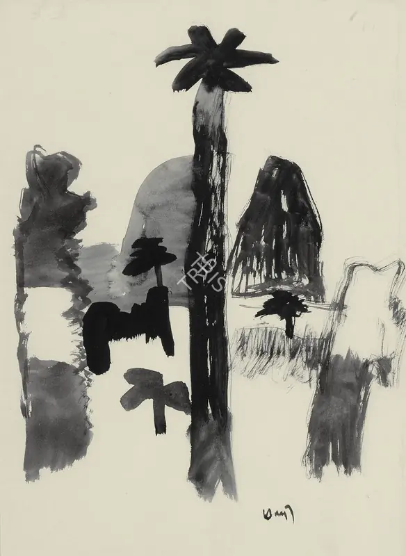 Subramanyan, K.G. (Artist). Untitled (Village near Bolpur), 1996 | Painting