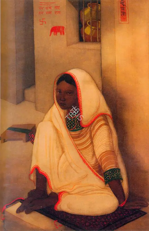 Krishna, Roop (Artist). Head Of An Old Woman, n.d. | Painting