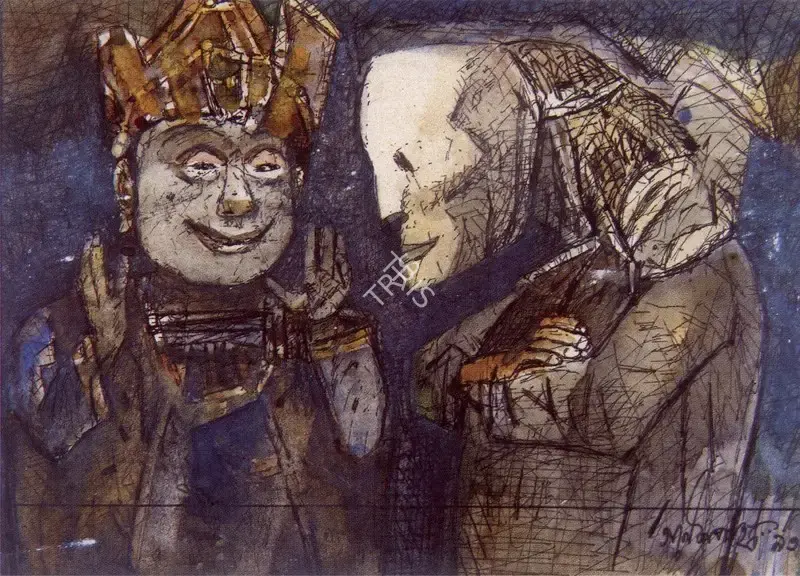 Pyne, Ganesh (Artist). The Green Room, n.d. | Painting