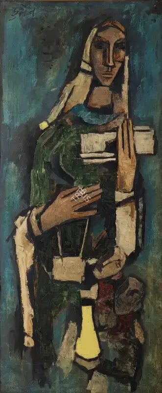 Husain, M.F. (Artist). Untitled (Woman), c.1960s | Painting