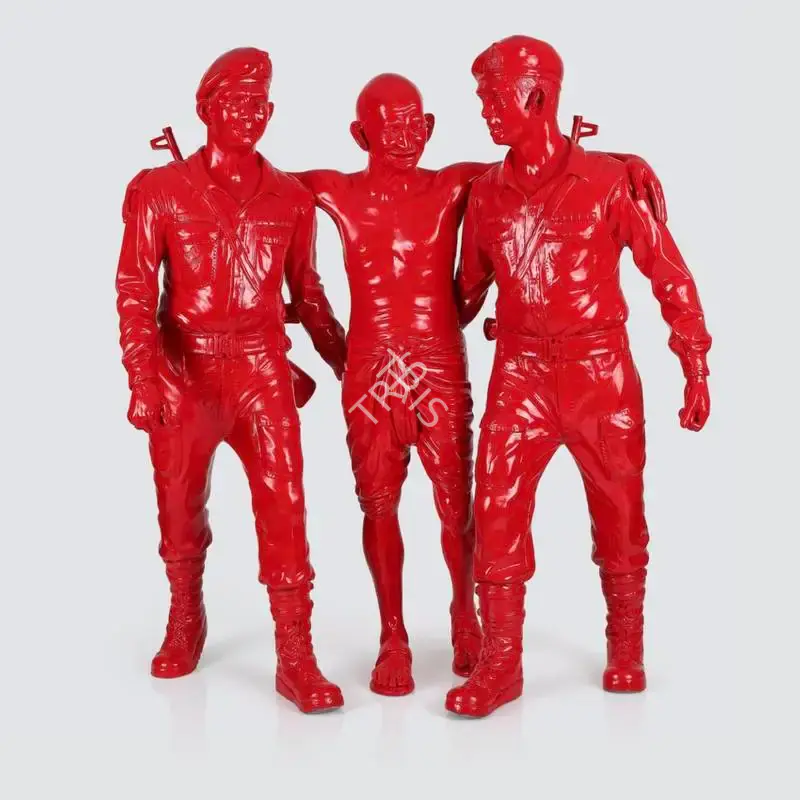 Roy, Debanjan (Artist). India Shining VIII (Gandhi Supported by Two). Acrylic on fiberglass, 2009 | Sculpture | FineArts | 00596055