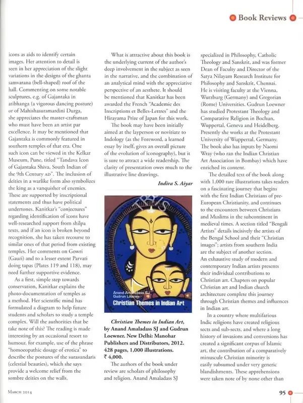 Viegas, Savia (Essayist). Christian Themes in Indian Art. In Marg. 65(3), pp. 95-97. Mumbai: Radhika Sabavala, March 2014 | Essay | FineArts | 00669083