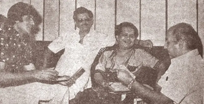 Desai, Manmohan (Producer), Naseeb, 1981. Recording of Chal Mere Bhai | Working Still, The Bachchans, 2024 | CinemaEducation | 00647588