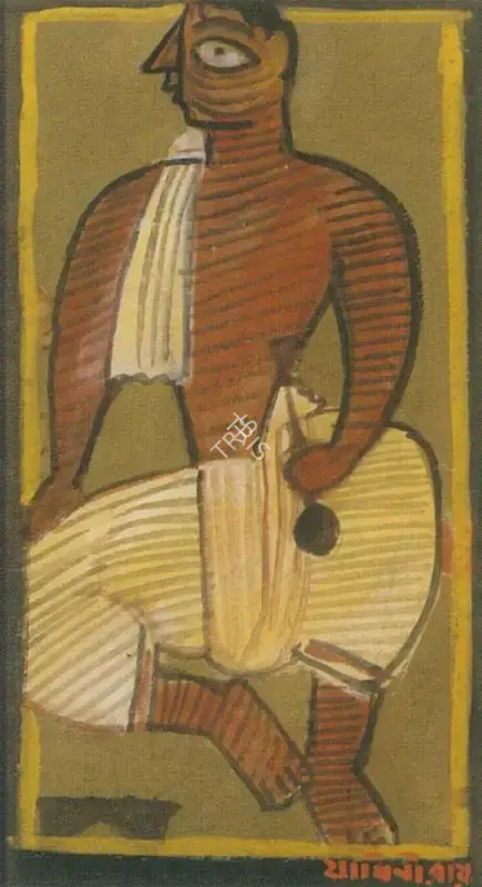 Roy, Jamini (Artist). Seated Man, n.d. | Painting