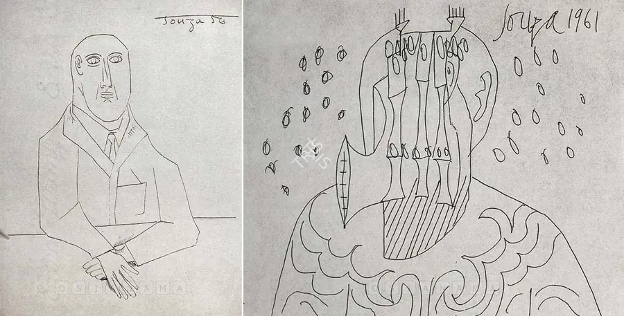 Souza, F.N. (Artist). Untitled, 1956 | Drawing