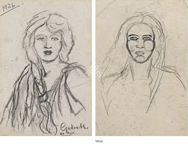 Sher-Gil, Amrita (Artist). Gudruda, 1926 | Drawing