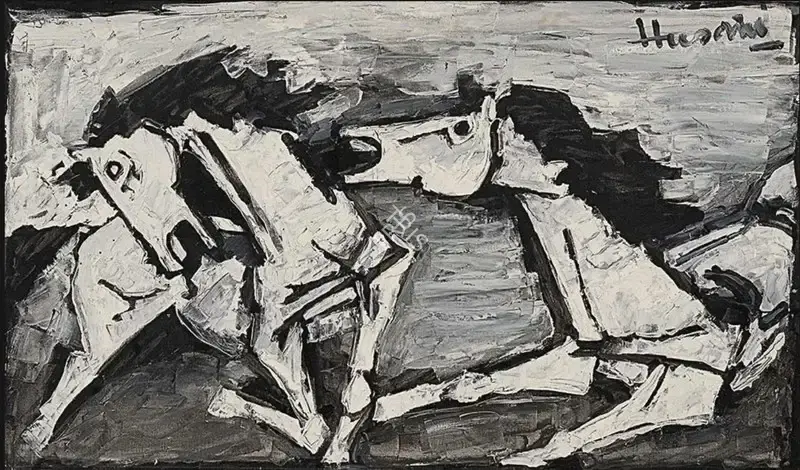 Husain, M.F. (Artist). Untitled (Horses), circa 1990 | Painting