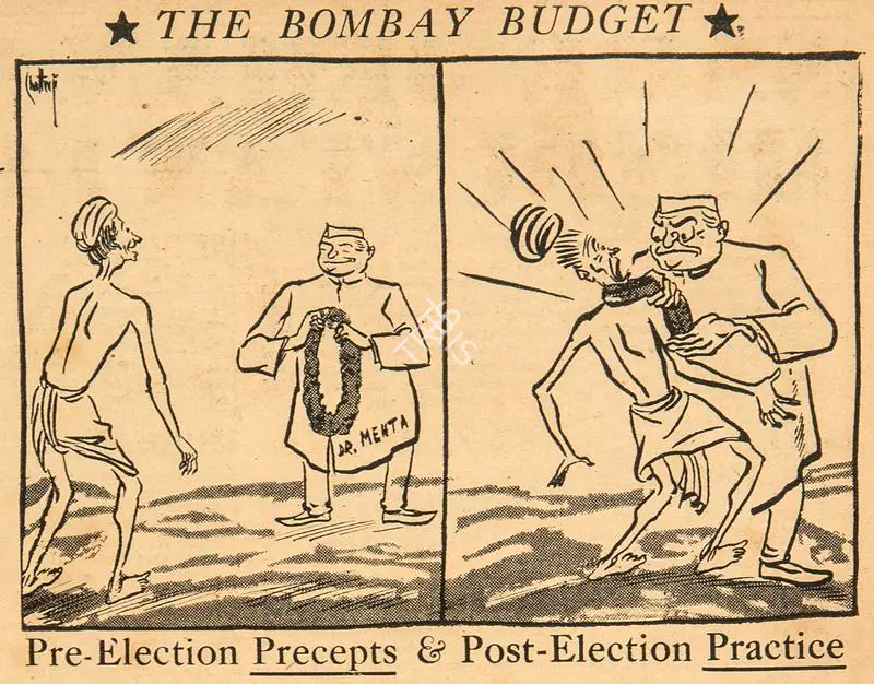 Chatterjee, Basu (Cartoonist). Pre Election Percepts & Post-Election Practice. 1952 | Cartoons, Blitz, 05 July 1952 | PopCulture | 00904437