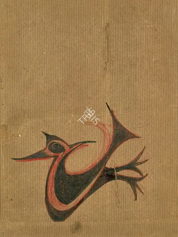 Tagore, Rabindranath (Artist). Bird, n.d. | Painting