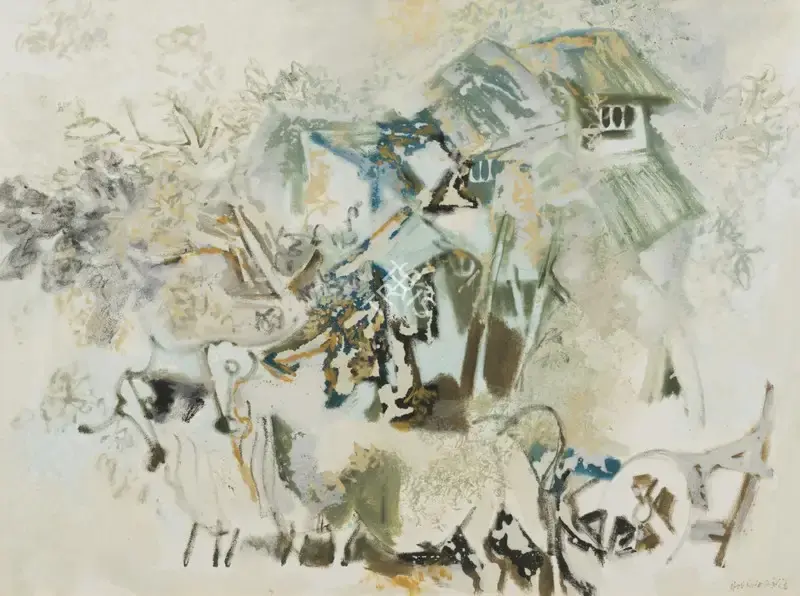 Sivanesan, M. (Artist). Untitled. Oil on canvas, 1986 | Painting | EconomicsArt | 00870564