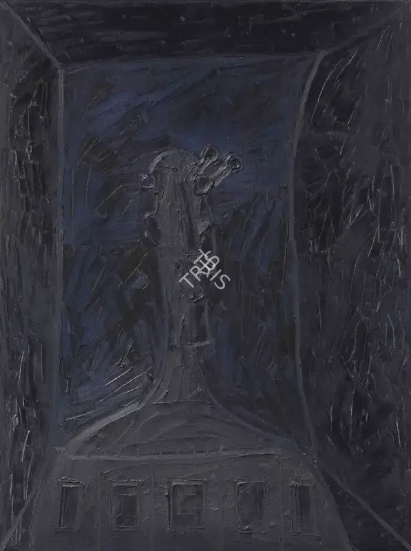 Souza, F.N. (Artist). Portrait Of A Man In A Dark Room, 1965 | Painting