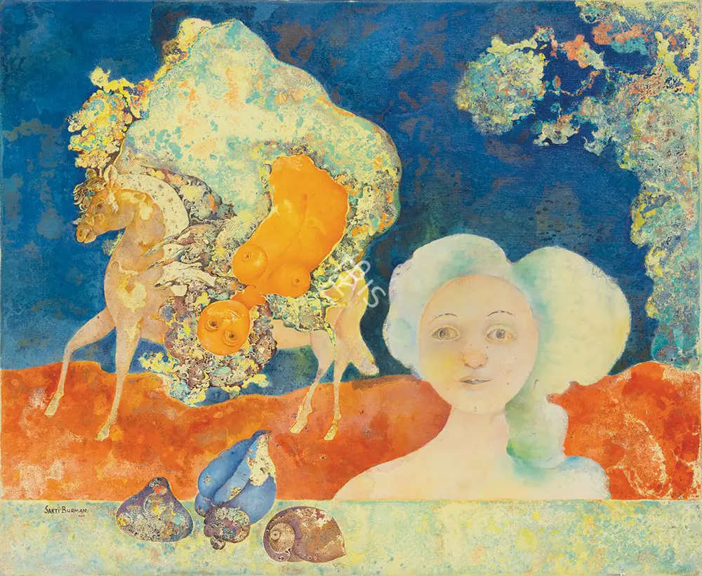 Burman, Sakti (Artist). Untitled (Nymphes), c.1980 | Painting