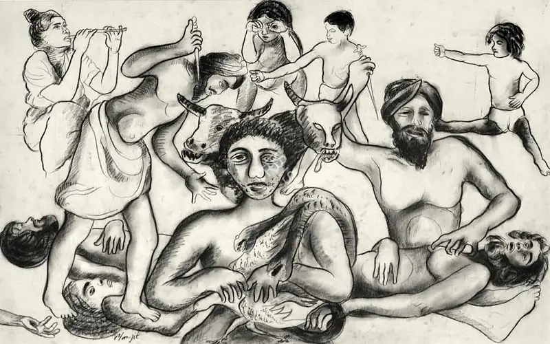 Bawa, Manjit (Artist). Untitled. Mixed media on paper, 1990s | Painting | FineArts | 00645973