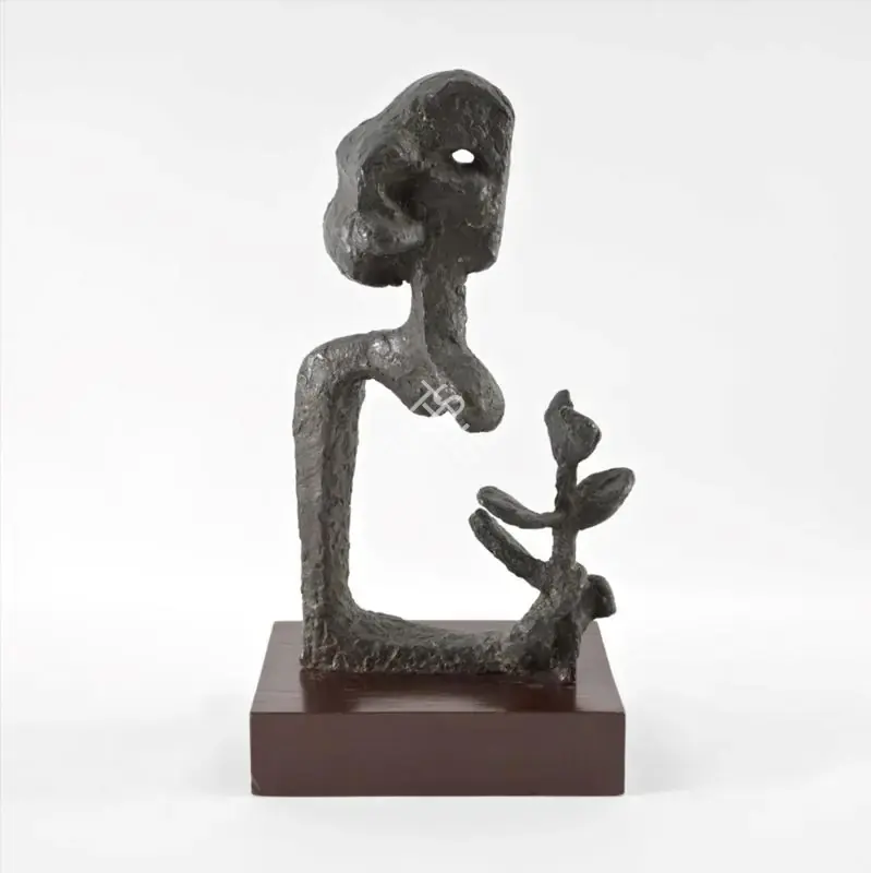 Chaudhuri, Sankho (Artist). Lady with Plant, n.d. | Sculpture